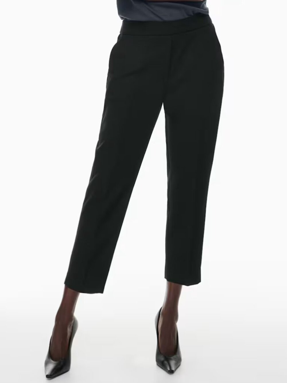BABATON Conan Cropped Pants Trousers Mid-Rise Aritzia Black Women's 6 x 24.5"